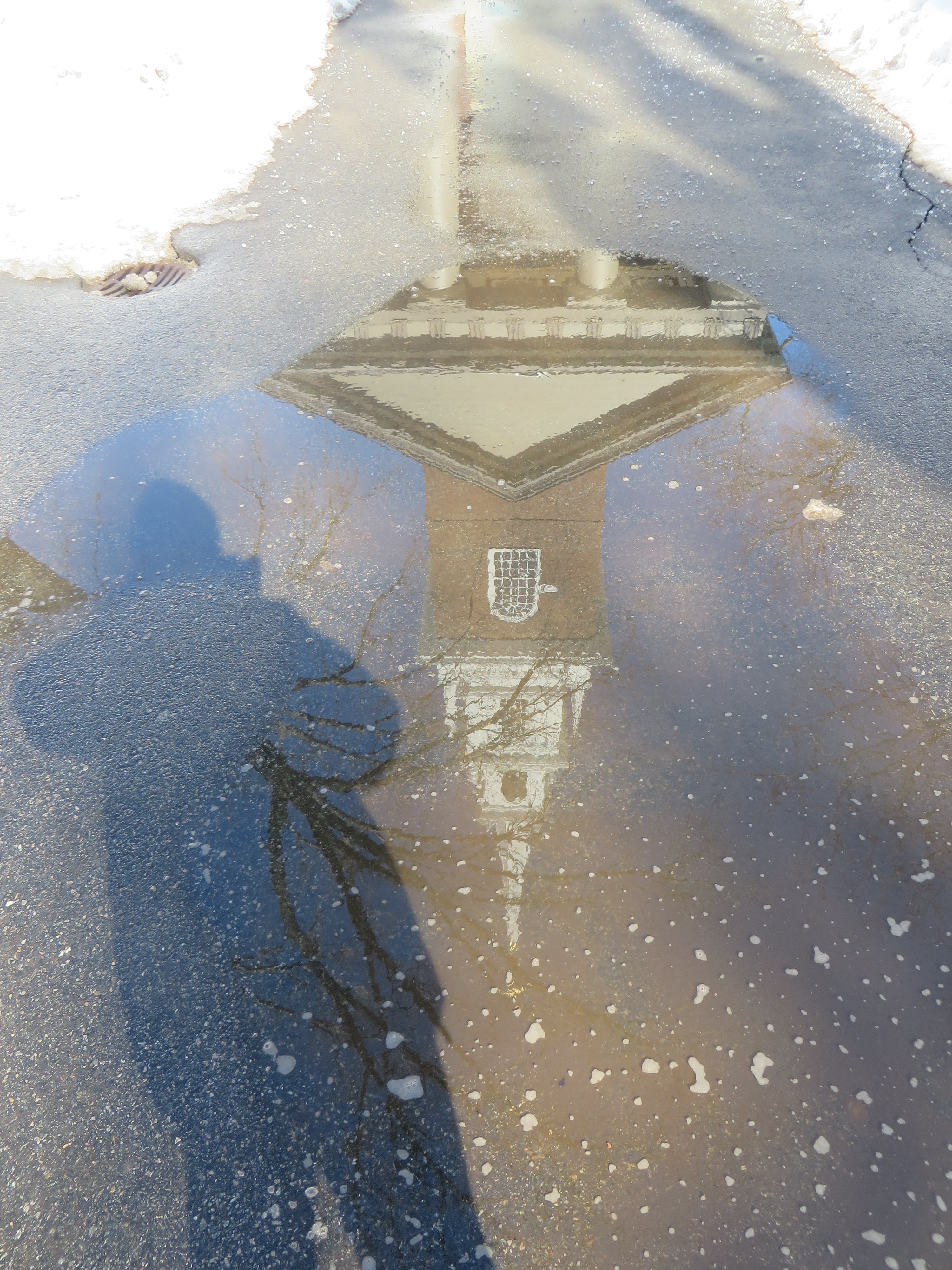 Snowy Reflection Harvard Memorial Chapel & Photographer